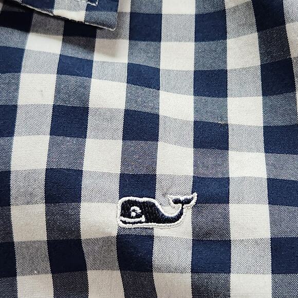 Vineyard Vines classic button down blue & white checkered size 0 - Picture 4 of 7
